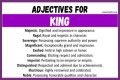What words describe a king?